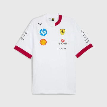Scuderia Ferrari – 2025 Miami GP Team  T-Shirt (White)