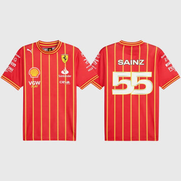 SCUDERIA FERRARI-2024 CARLOS SAINZ SOCCER JERSEY