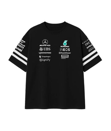 Unisex Mercedes Black Oversized Team T Shirt